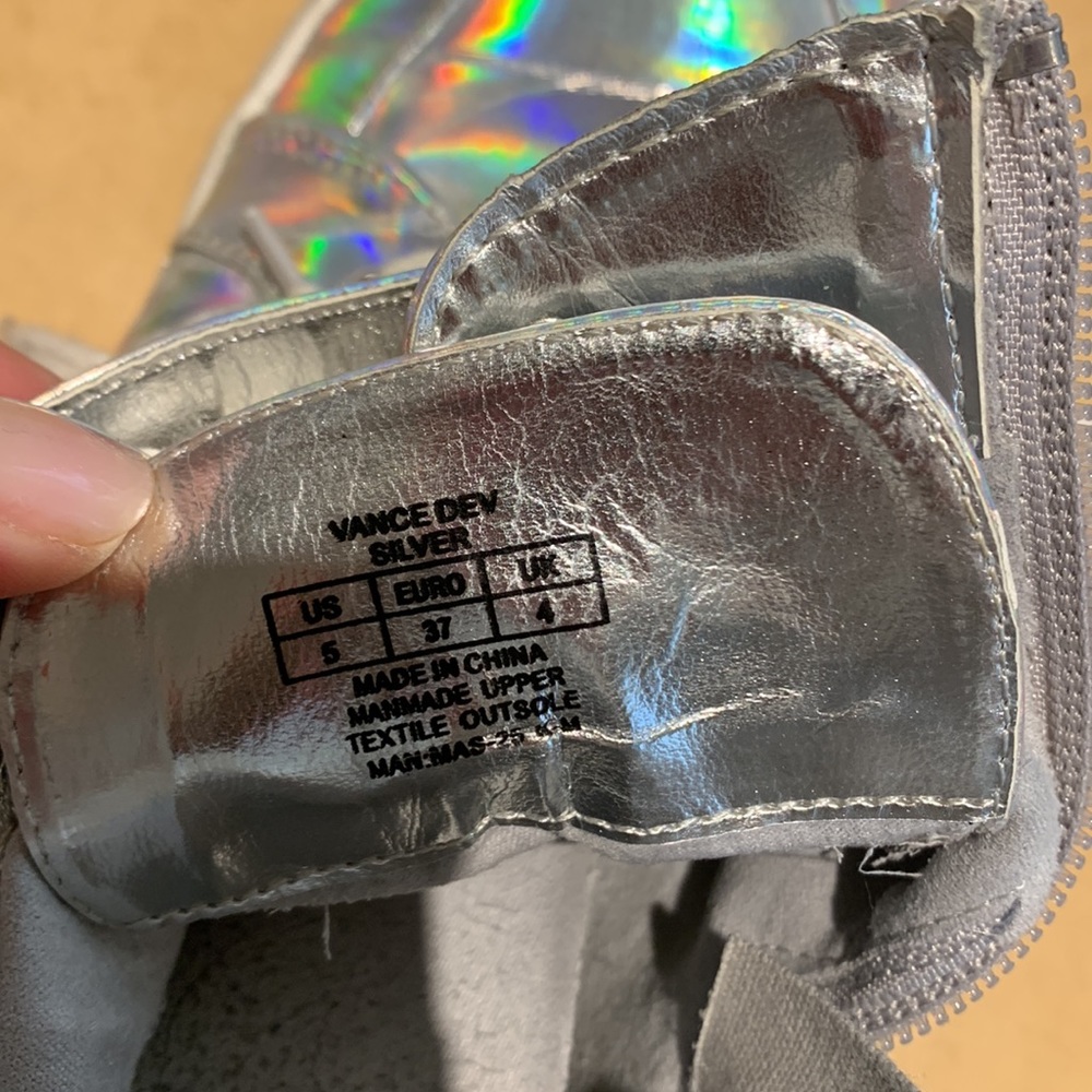 Stuart Weizmann Silver Metallic With Grey Heeled … - image 7